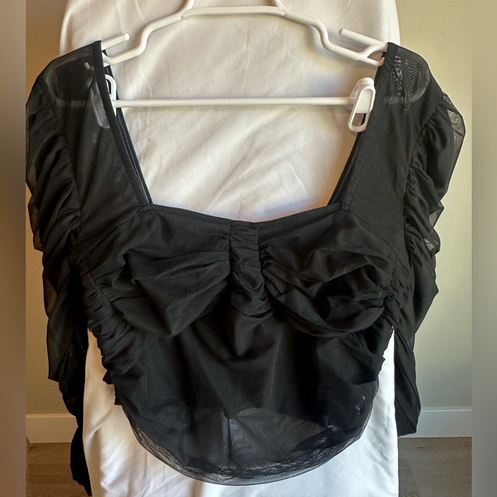 Mesh Milkmaid Top